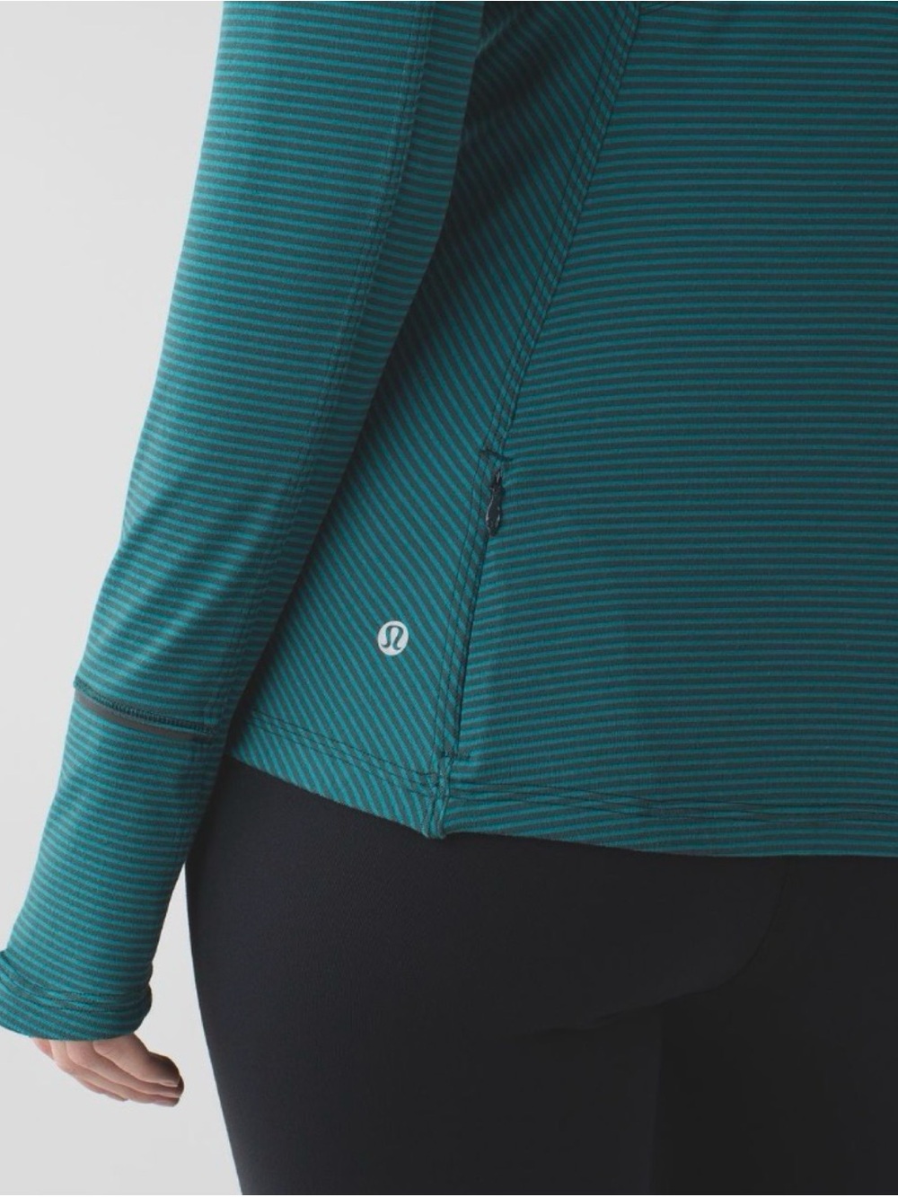 Lululemon Kanto Catch Me Long Sleeve Mini Pop Stripe Dark Fuel Forage Teal 2 - Picture 6 of 9